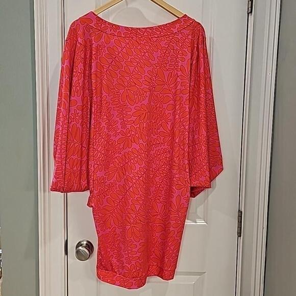 Trina Turk Pink Trellis Swim Tunic - Size L - Picture 7 of 9
